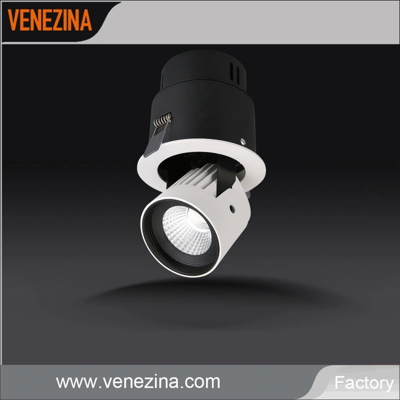 Commercial LED Lighting Adjustable 358 Degree Rotating COB LED Downlight Around Vertical Axis