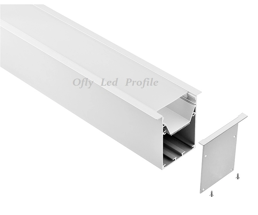 Wide LED recessed LED profiles for architectural lighting with built-in driver